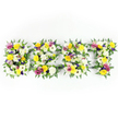 A striking horizontal tribute spells the word BEST in four large capital letters, presented against a clean, bright white background. Each letter is lovingly sculpted from a dense carpet of fresh blooms and verdant foliage so that the shapes read clearly from a distance. The dominant palette is crisp white and sunny yellow: large, multi-petaled white chrysanthemum-like flowers and creamy white spray carnations sit beside bright yellow roses and gerbera daisies that seem to catch the light. Deeper notes of colour come from soft lavender to mauve lisianthus or smaller purple chrysanthemums and vivid magenta-pink spray roses or carnations, their petals creating fragrant, textured pockets across each letter. Small clusters of pale green and white filler flowers add delicate contrast and lift, while dark green fern fronds frame the perimeter of each character with feathery softness. A subtle dark green or grey metal framework is visible through gaps-particularly along the horizontal bar of the E and the cross of the T-testifying to careful structural work that keeps the display secure. The photograph is taken head-on in even, bright lighting which sharpens petal edges and reveals the velvety feel of rose petals and the ruffled centres of the chrysanthemums; one can almost sense the quiet floral scent. This arrangement reads as a respectful sympathy or memorial tribute, chosen to honour someone remembered as the very best. Local families from Mill Hill Broadway and nearby Mill Hill Park often select this classic, legible style for services, where its uplifting yellows and serene whites offer comfort and a clear message of love and remembrance.