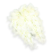 An angelic pair of wings, fashioned entirely in shades of white, is presented against a spotless white background, allowing every delicate detail to stand out. The inner body of each wing is formed from a dense mosaic of tiny white flowers-most likely chrysanthemums and spray carnations-arranged tightly together to create a plush, velvety texture that suggests softness to the touch. Tiny hints of pale green and light yellow nestle at the centres of many blooms, bringing subtle variation and a natural warmth to the otherwise monochrome design. Tracing the wings' outer edges, generous layers of soft white feathers have been arranged with care, each feather overlapping the next to form a flowing, feathered border that echoes the structure of real wings. Their wispy tips catch the light, giving a gentle, luminous halo that adds to the sense of serenity and lift. A delicate shadow beneath the arrangement lends dimension, making the wings appear as though they are gently suspended rather than lying flat. The overall feeling is one of quiet reassurance, reminiscent of a peaceful corner in Mill Hill Park or the stillness of a local chapel before a service begins. This angel-wing tribute, created for families in and around Mill Hill, symbolises purity, spiritual guardianship, and the comforting idea of a loved one being held in protective care. Its all-white palette speaks to themes of innocence and eternal rest, while the interplay of flower and feather textures suggests a tender, enveloping embrace, perfectly suited to funeral and memorial settings in the local community.