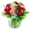 A cascade of warm sentiment unfurls from this Mill Hill-created bouquet, brimming with the classic beauty of ruby red roses and lush chrysanthemums. Alluring apricot roses nestle within, their petals spiralling in tonal softness like the first blush of dawn above the Mill Field's horizon. Wisps of white gypsophila drift over the arrangement, their airy quality reminiscent of early fog rising from the Barnet greens. This elegant creation is anchored by broad, luminous green leaves that catch every beam of light and bring a lively freshness, echoing the abundant foliage along the Ridgeway. Arranged in a low, round glass vase, the intertwined stems remain visible, offering a sense of transparency and connection-a visual invitation to experience the bouquet's inherent honesty. The fragrance is delicately sweet and green, evoking visions of early spring mornings spent exploring Mill Hill's woodlands. Resonating with romance and celebration, it's the perfect gesture for anniversaries, proclamations of love, or spontaneous moments of kindness shared with someone cherished across NW7. Every component speaks of careful local craftsmanship and a deep relationship with the Mill Hill community, making this arrangement a true reflection of meaningful, artisan floristry.